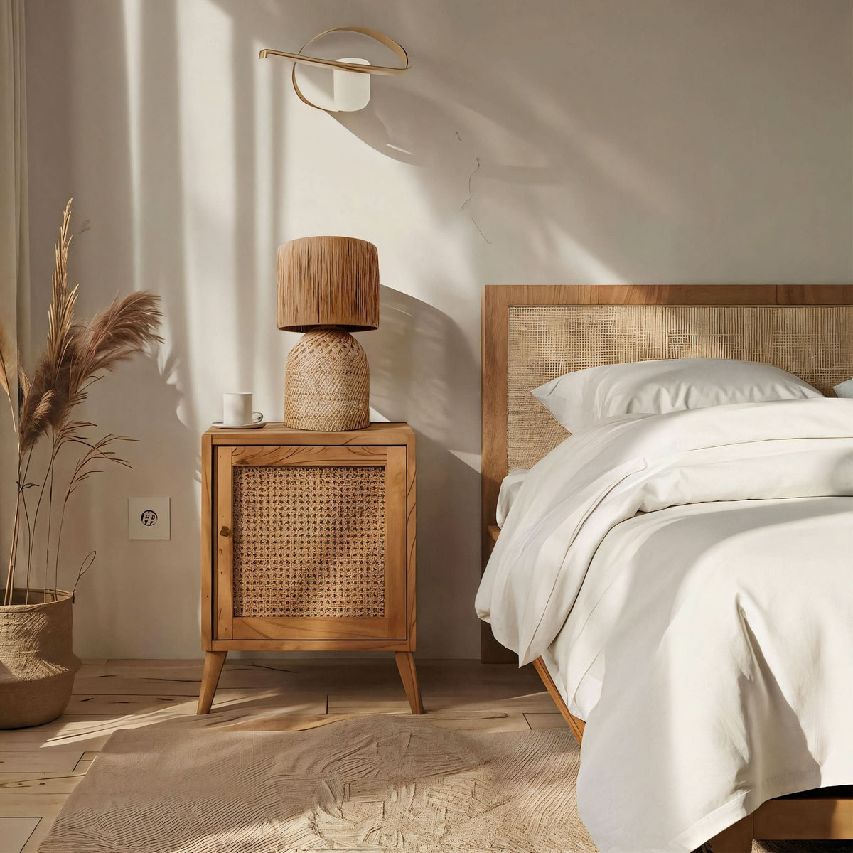 Lightsin Minimalist style Rattan Table Lamps for Cozy Living Spaces
