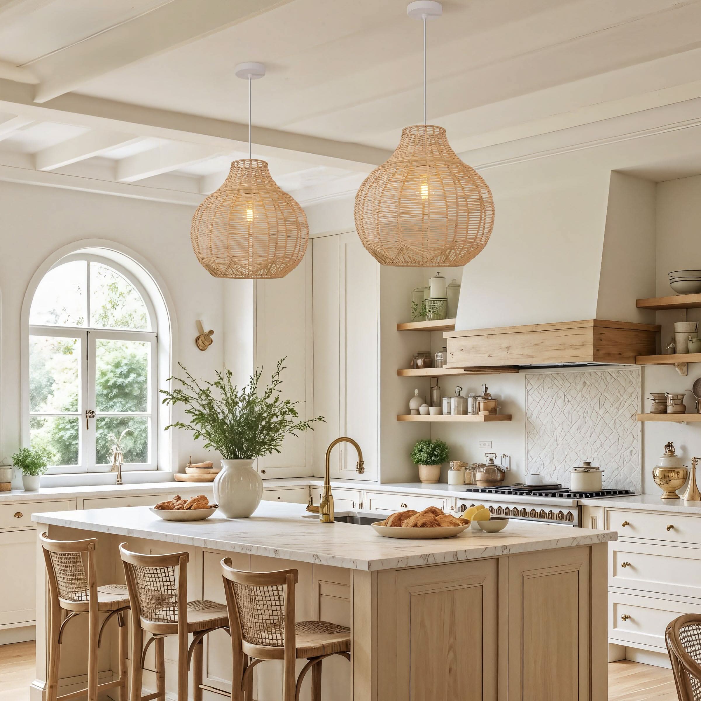 Lightsin Cella-Open-Gourd Japanese Rattan Pendant Light