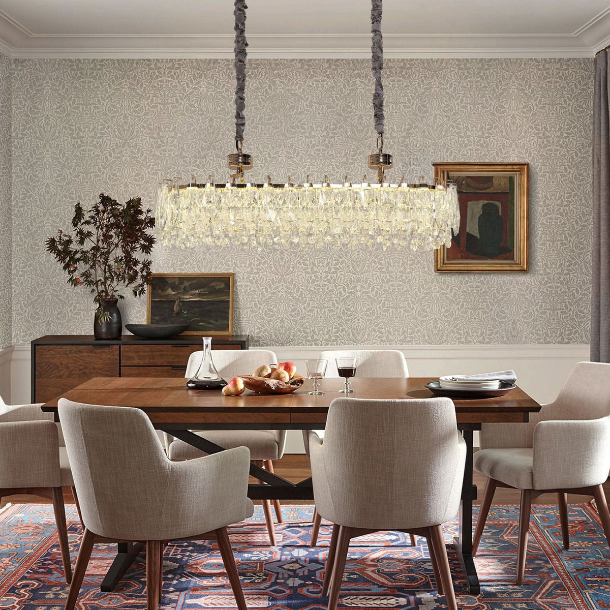 Lightsin Kitchen Island Lighting Modern Luxury Crystal Dimmable Pendant Light