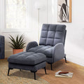 Upholstered Adjustable Backrest Velvet Sleeper Recliner Come with Ottoman