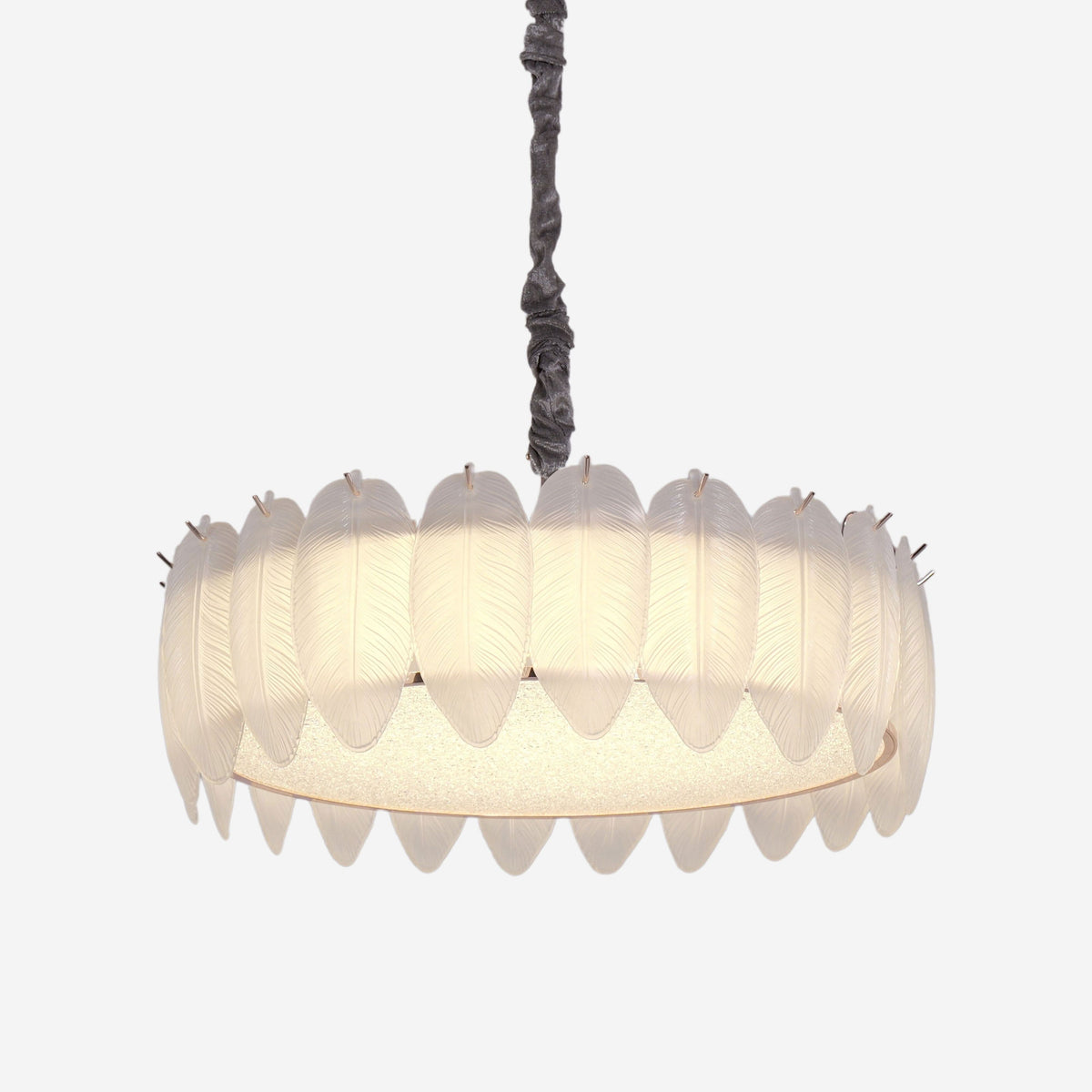 Lightsin Feather Inspired Luxury Glass Chandelier Modern Ceiling Light UK
