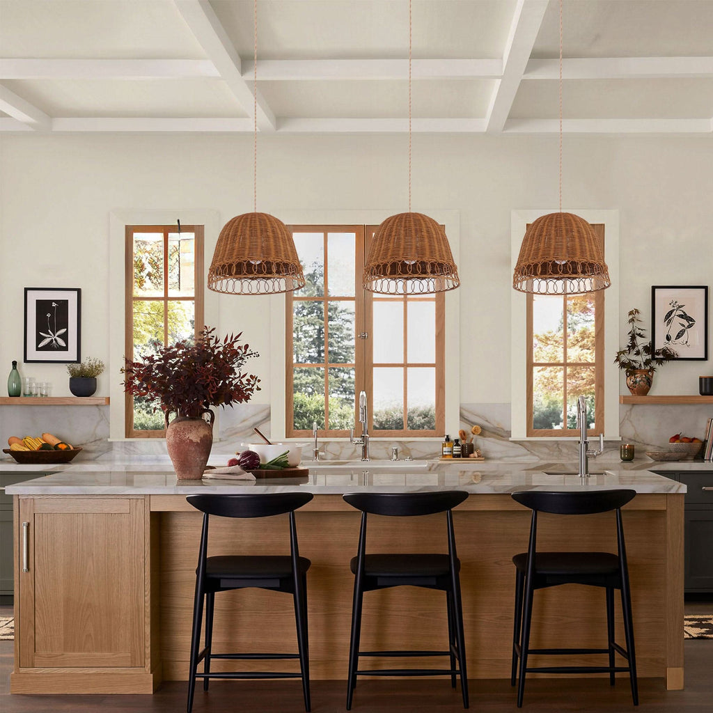 Lightsin Handwoven Rattan Pendant Light – Eco-Friendly, Warm Lighting for Cozy Living Rooms & Dining Spaces