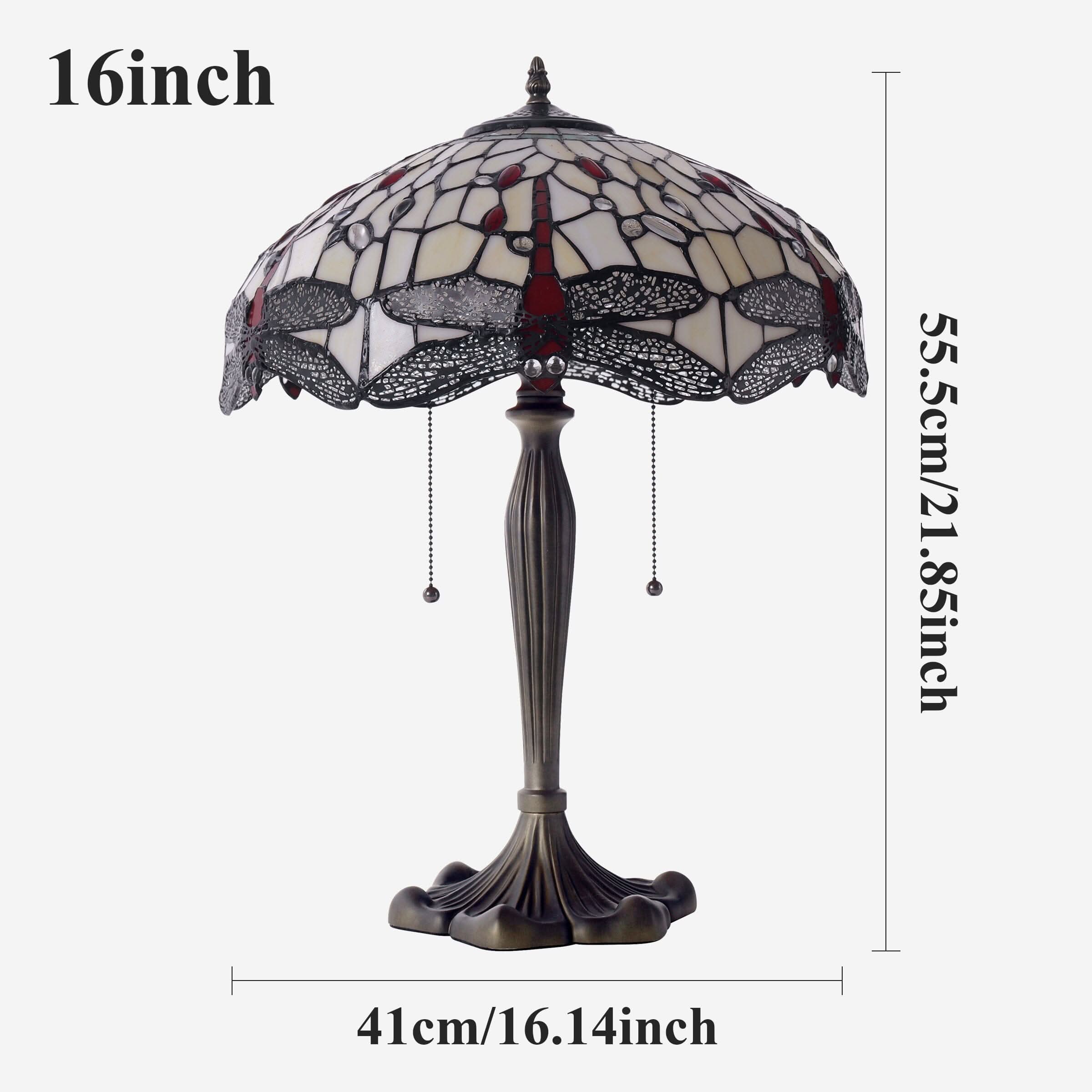 Lightin Tiffany Table Lamp | Handcrafted Stained Glass Dragonfly Series