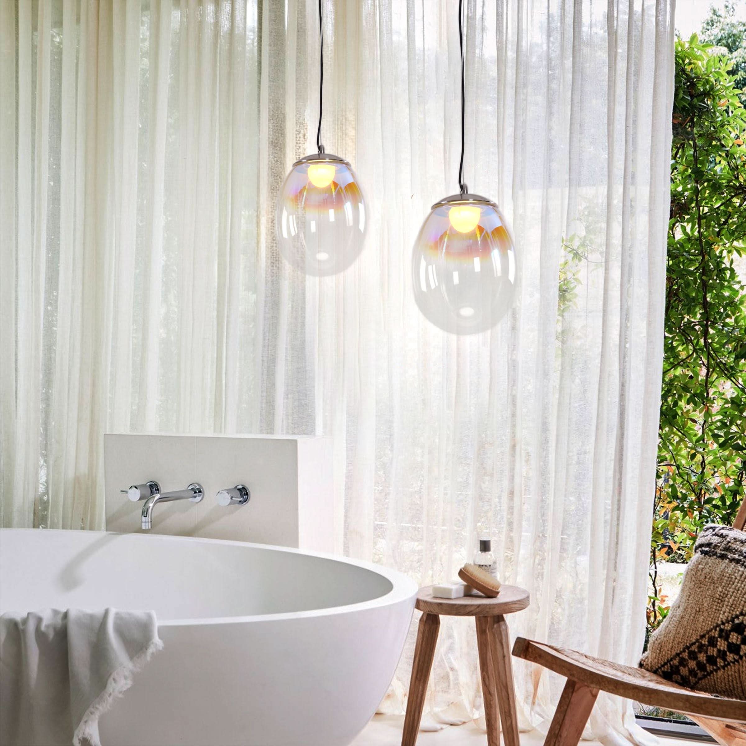 Lightsin Pendant Ceiling Light with Elegant Nebula Coloured Glass