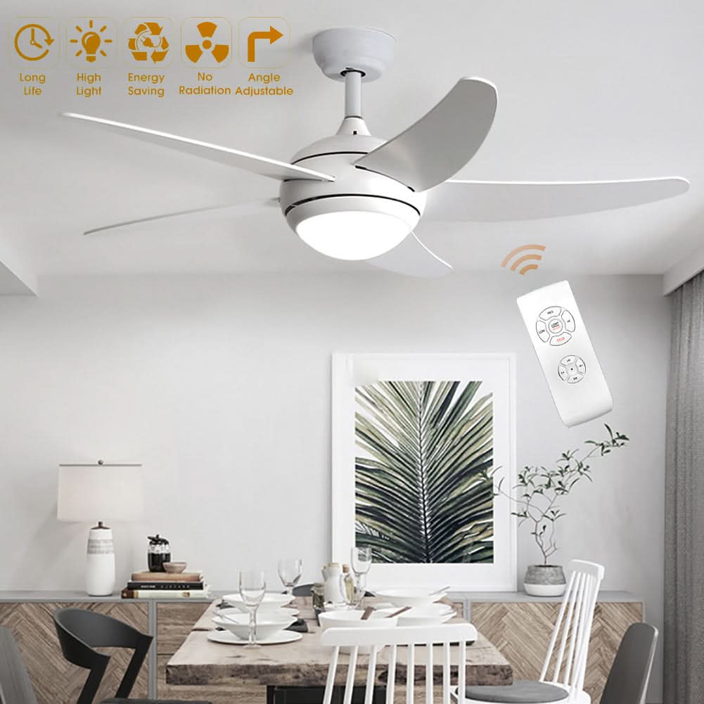 52 inch Reversible Ceiling Fan W/Light Remote Control 3/5 Blades 5 Speed Timer