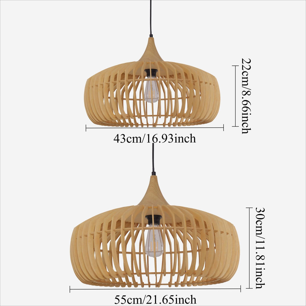 Lightsin Shadome-Handcrafted Wood Pendant Light for Kitchen Island and Modern Interiors