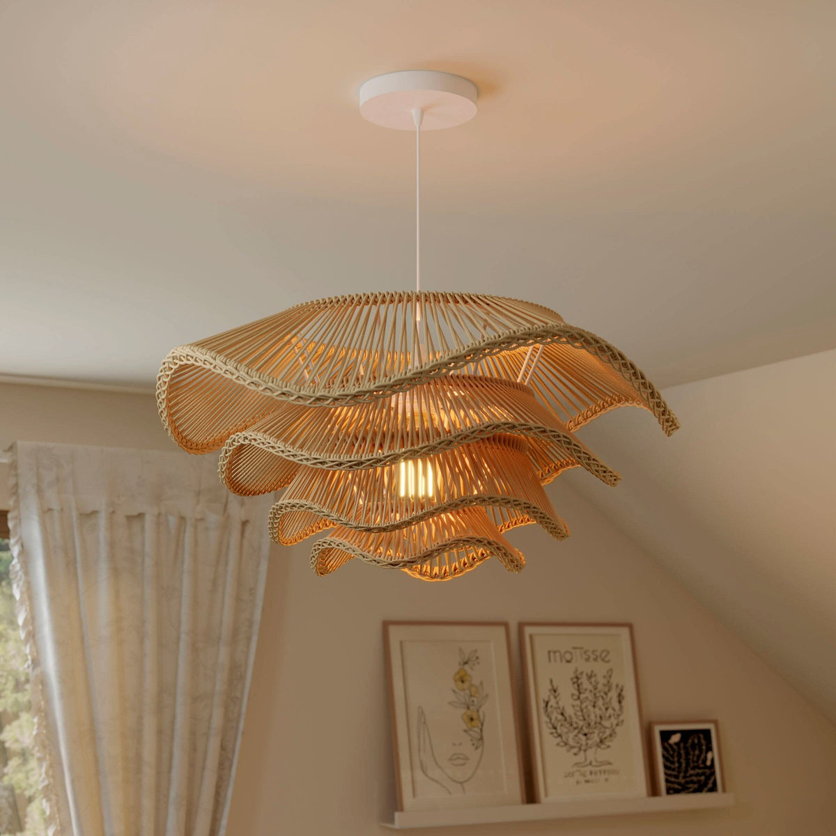 Lightsin Multi-tiered rattan pendant lamp