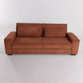 Caramel & Deep Blue Corduroy Sofa Bed with Adjustable Backrest and Spring Coil Support