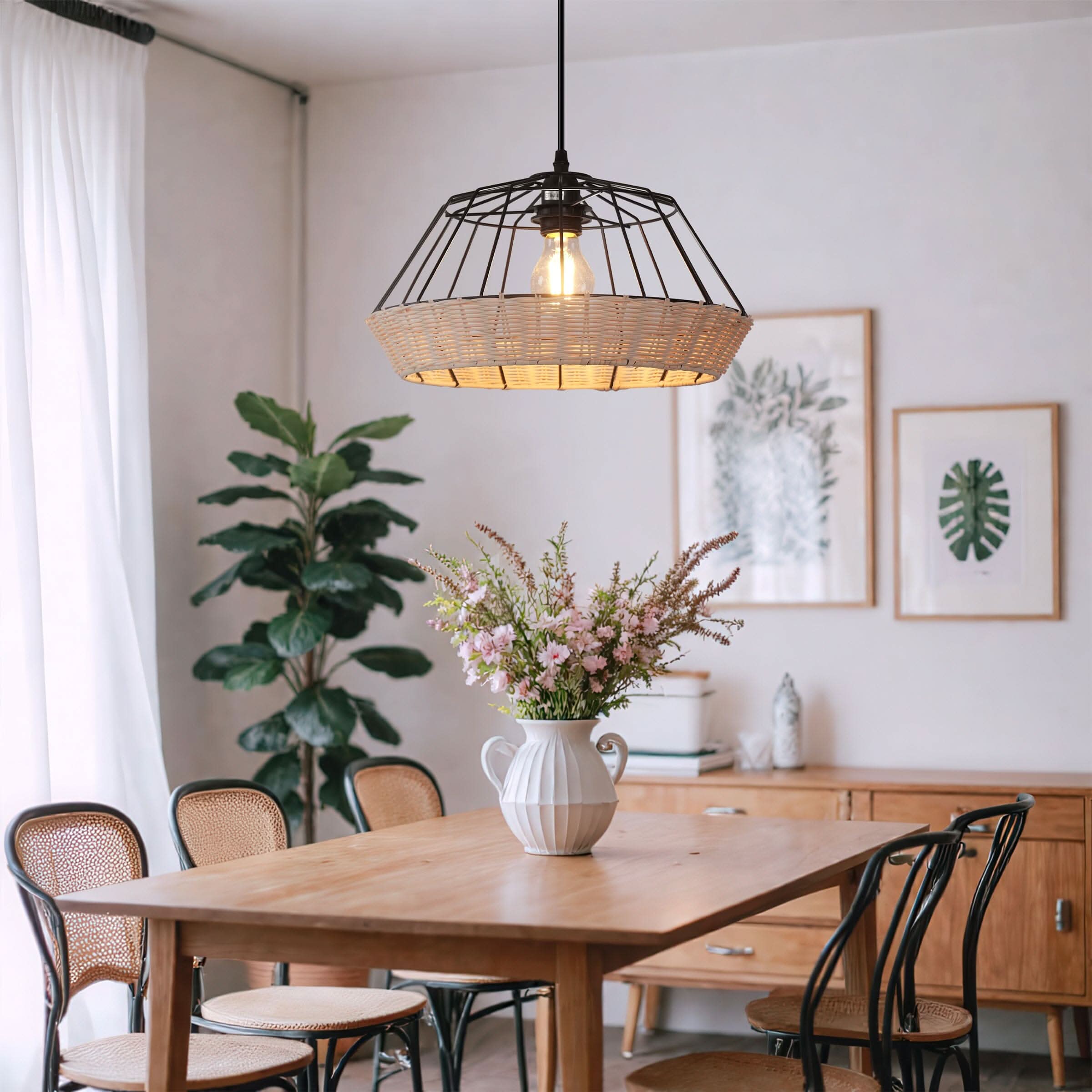 Glyph-Lightsin Geometric Bamboo Pendant Light for a Touch of Natural Modernity