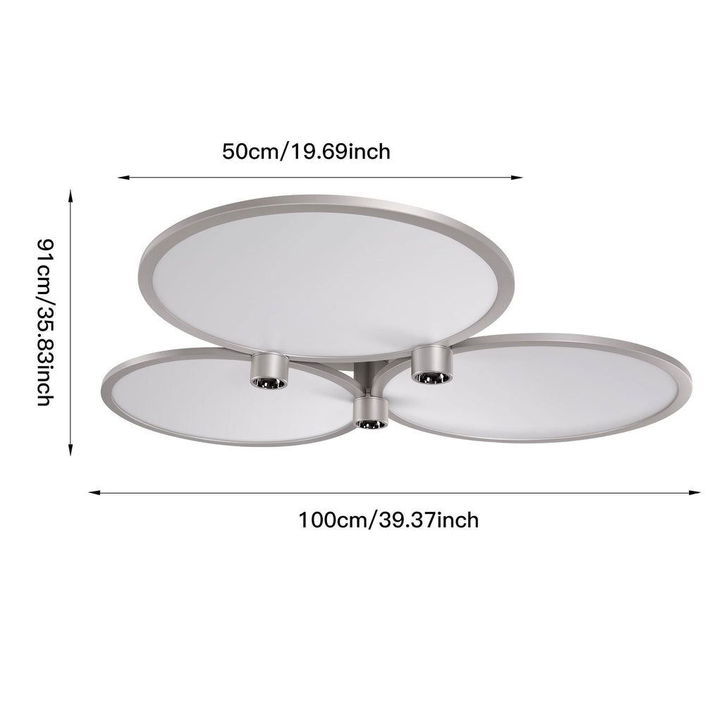 Lightsin Modern Three-Disk Silver/Gold Full Spectrum Ceiling Light