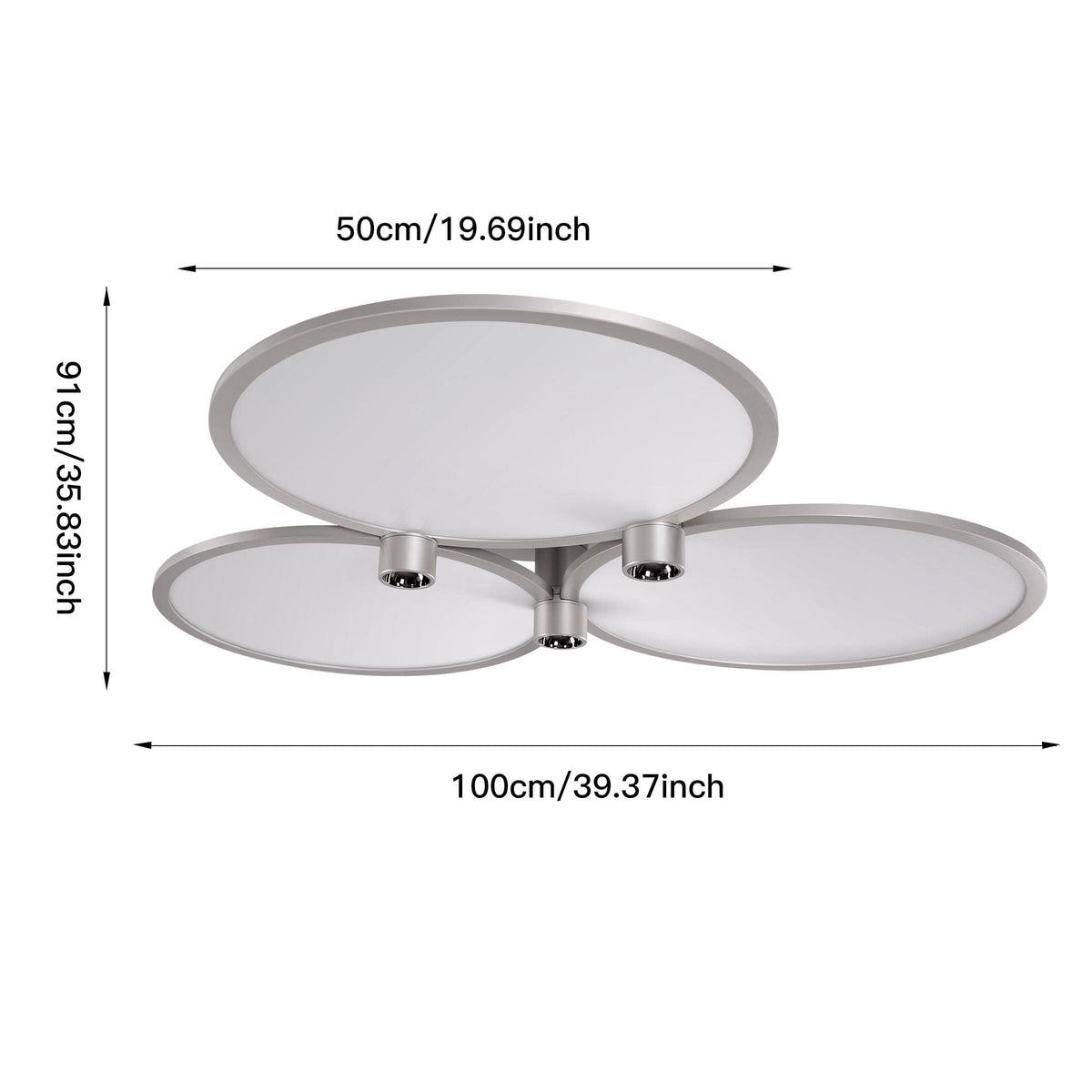 Lightsin Modern Three-Disk Silver/Gold Full Spectrum Ceiling Light