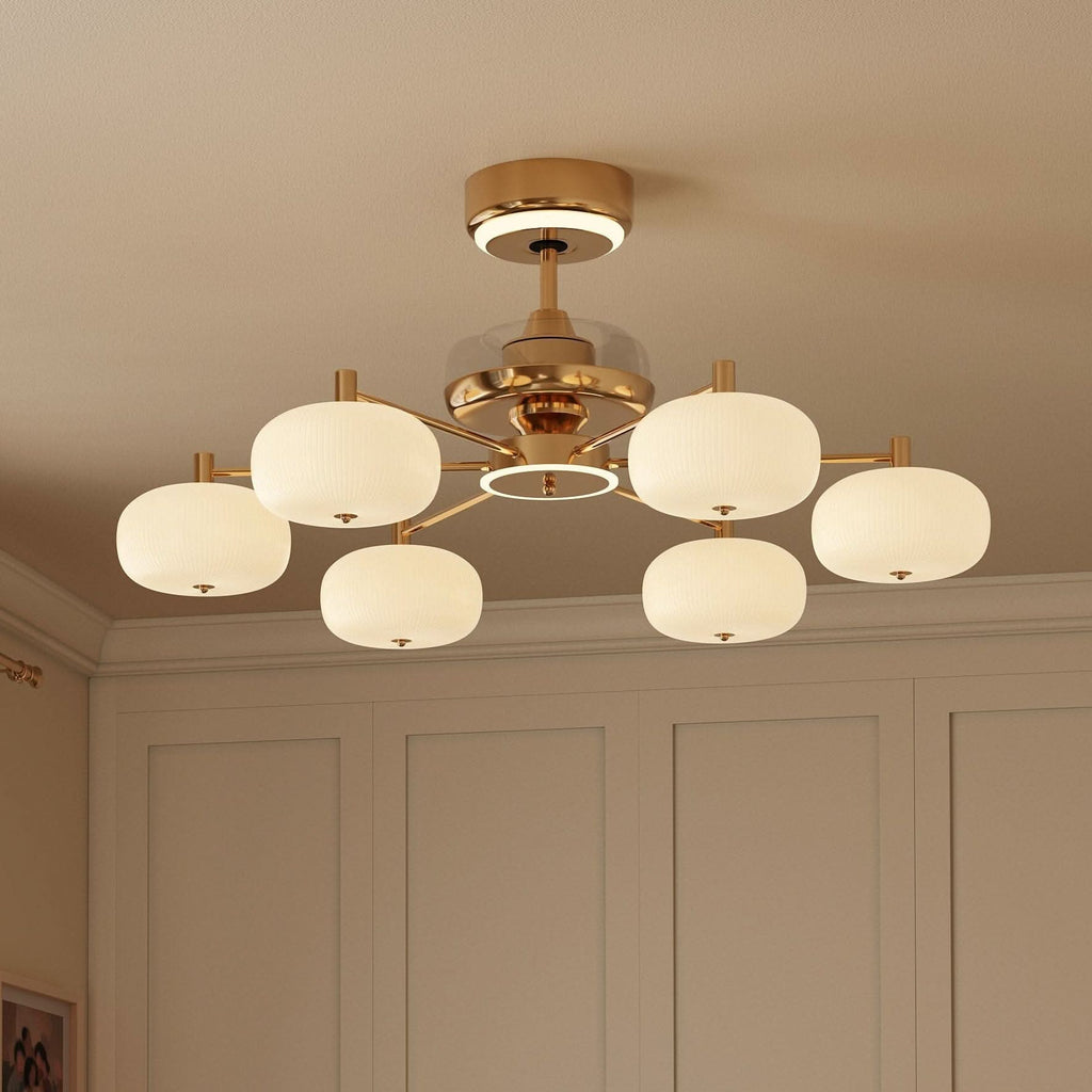 Lightsin Ceiling Fan Light with 6-Speed Control in Copper and Acrylic
