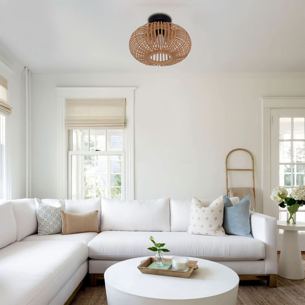 Lightsin Highly Cost-Effective Natural Woven Bamboo Wall Lamp