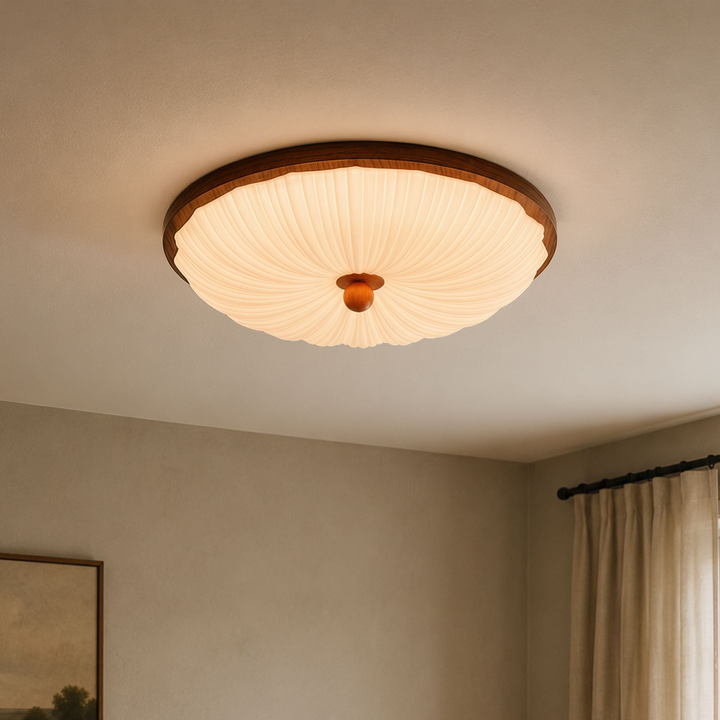 Walnut Pattern Acrylic Ceiling Light | Colour-Changing Flush Mount