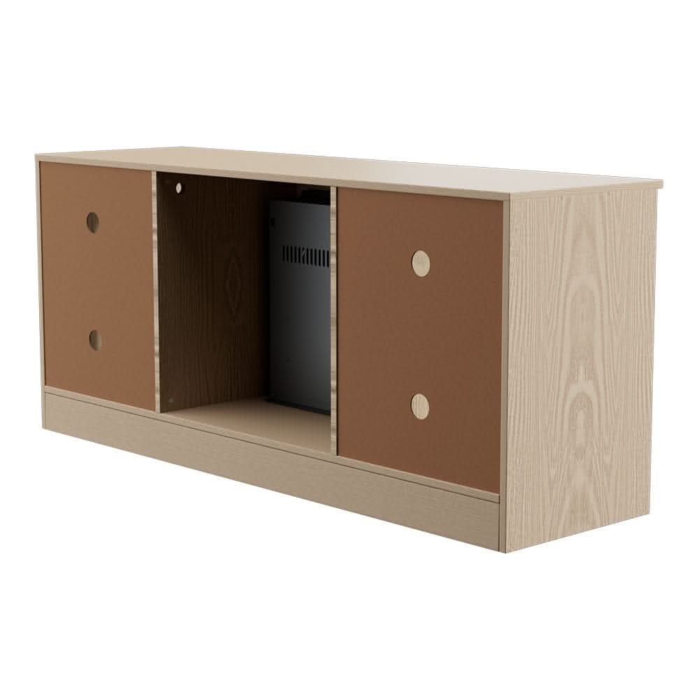 Wood Grain Fireplace Cabinet with 18inch Electric Fire | Touchscreen-enabled & remote-controlled