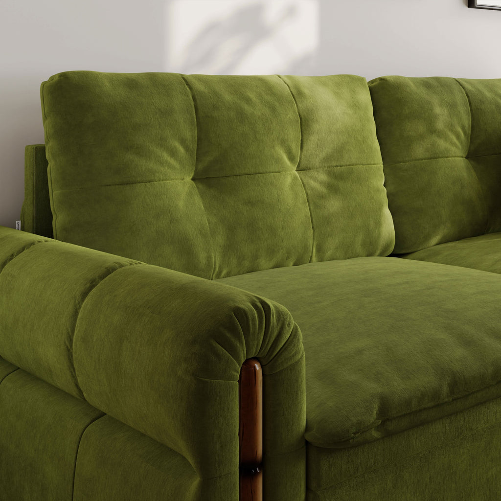 Cottonfy Vintage Pet Friendly Bamboo Design Sofa Bed with Storage