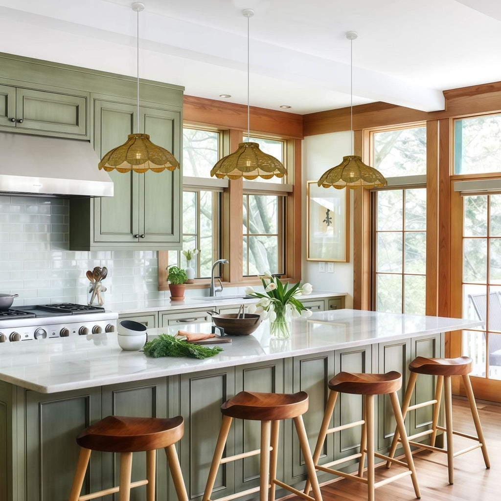 Lightsin Reseda Petal Shaped Rattan Pendant Light