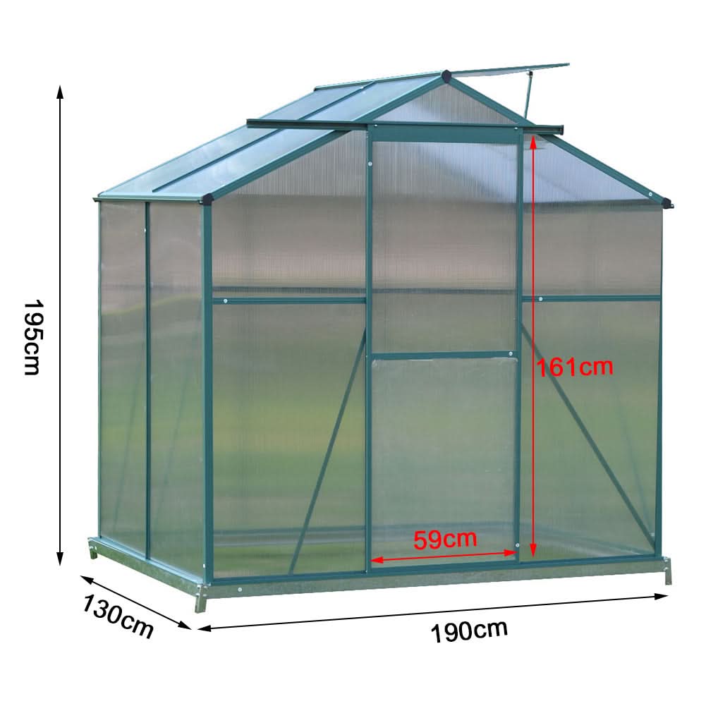 4×6 ft/ 6×6 ft/ 8×6 ft/ 10×6 ft Garden Greenhouse Green Framed with Vent