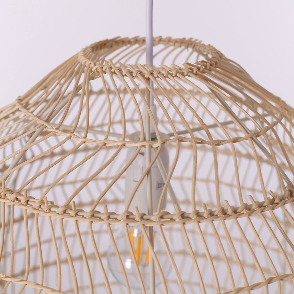 Cella-Lightsin Natural Rattan Pendant Light with Optional Woven Inner Sphere