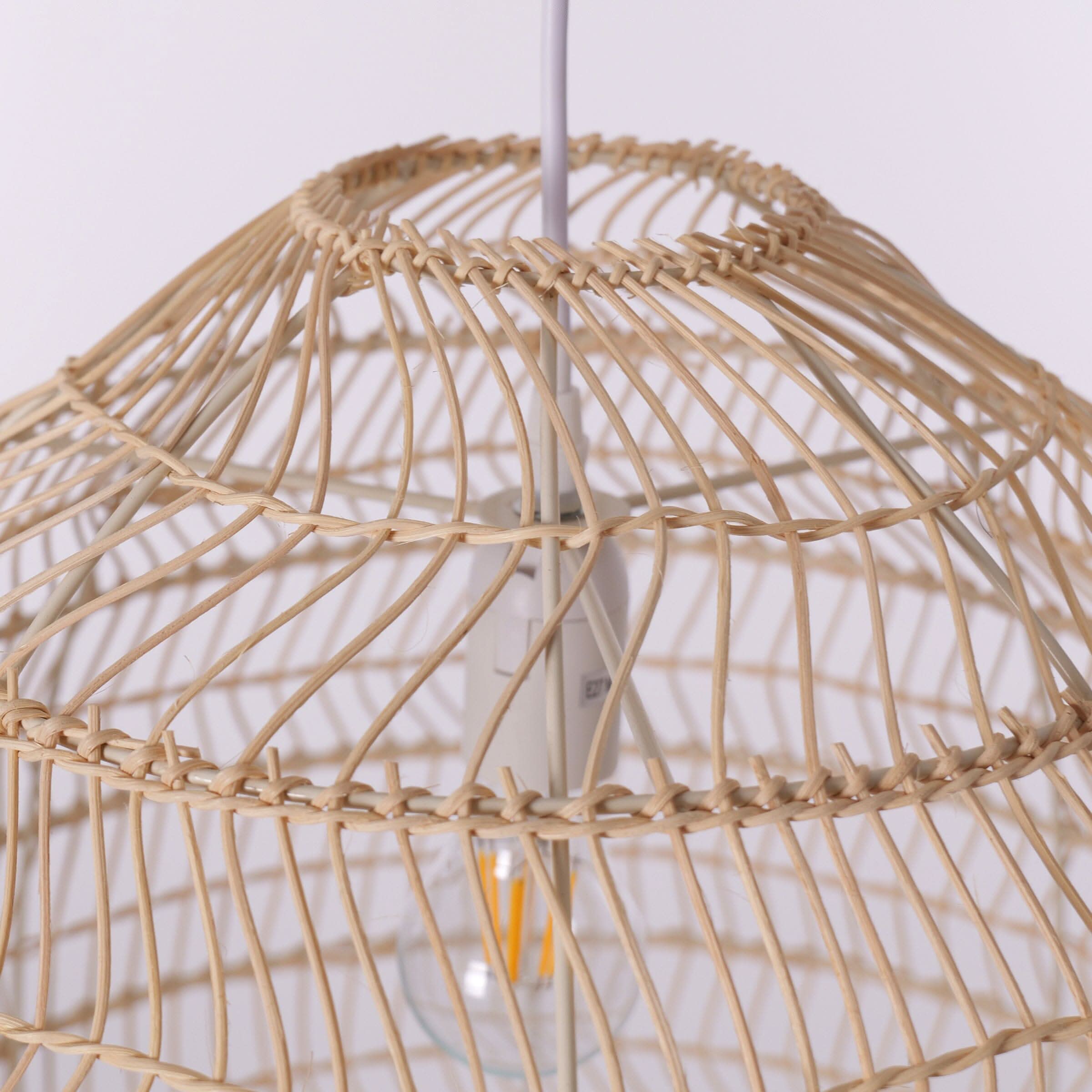 Cella-Lightsin Natural Rattan Pendant Light with Optional Woven Inner Sphere