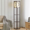Modern Floor Lamp with 3 Wood Shelves