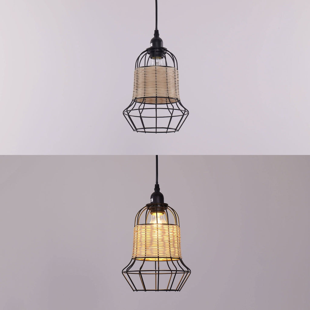 Glyph-Lightsin Basket-Inspired Bar Pendant Light Natural Rattan Pendant Lighting