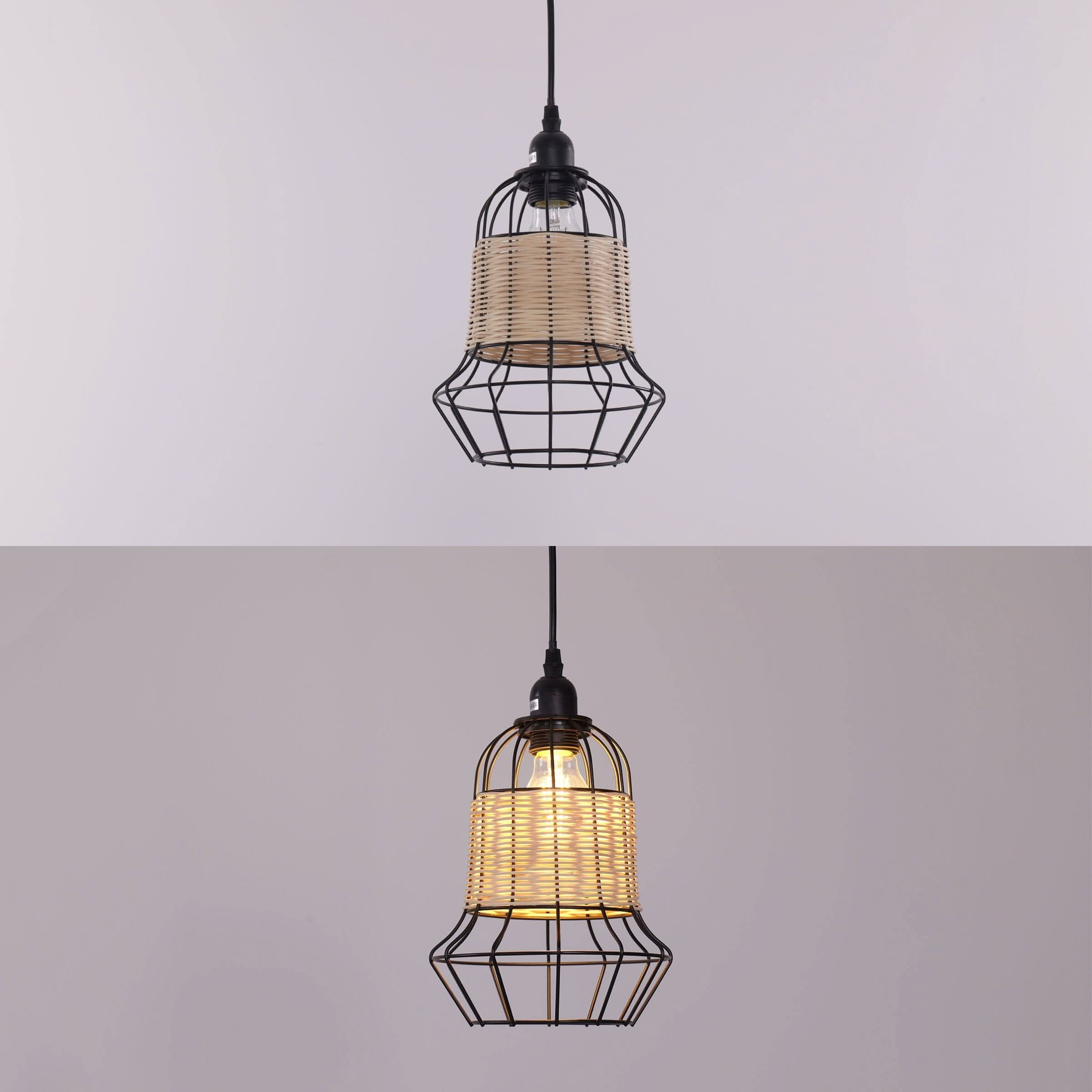 Glyph-Lightsin Basket-Inspired Bar Pendant Light Natural Rattan Pendant Lighting