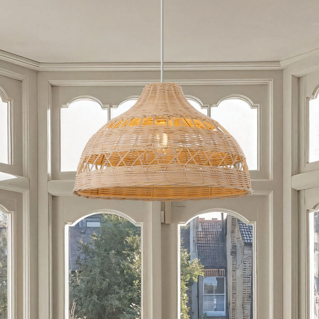 Lightsin Cella-Natural Rattan Pendant Light - Handwoven Ceiling Light, Durable & Rustic