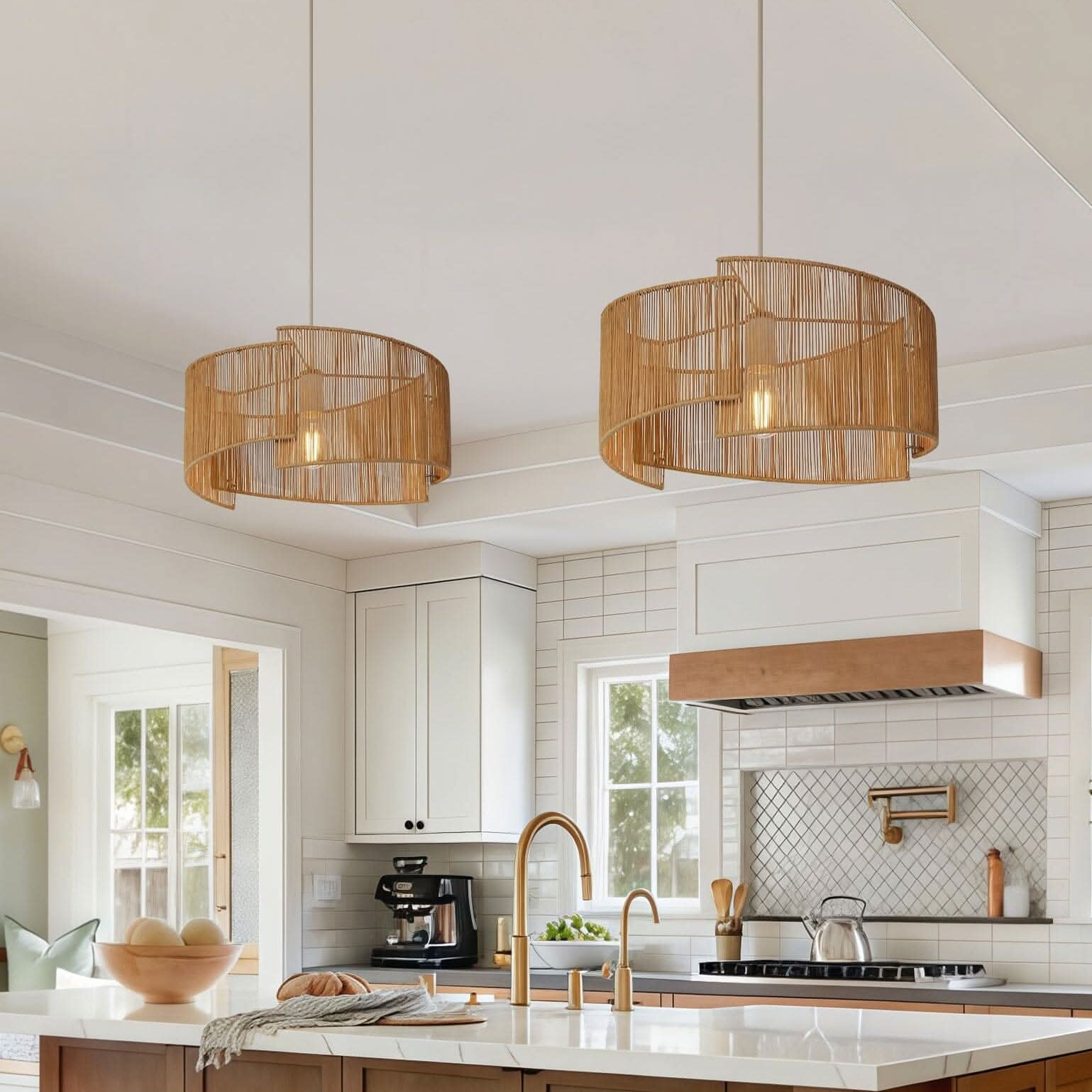 Lightsin Twist  Handwoven Paper Rope Pendant Light for Cozy Living Spaces