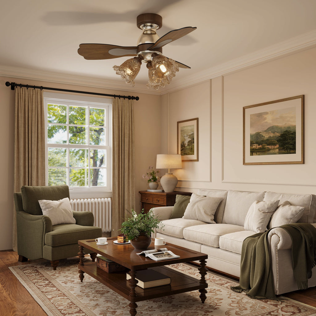 Lightsin 36 Inch Ceiling Fan with Reversible Motor and Timer