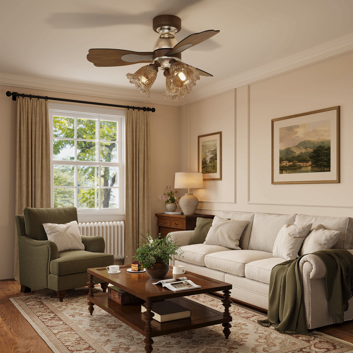Lightsin 36 Inch Ceiling Fan with Reversible Motor and Timer