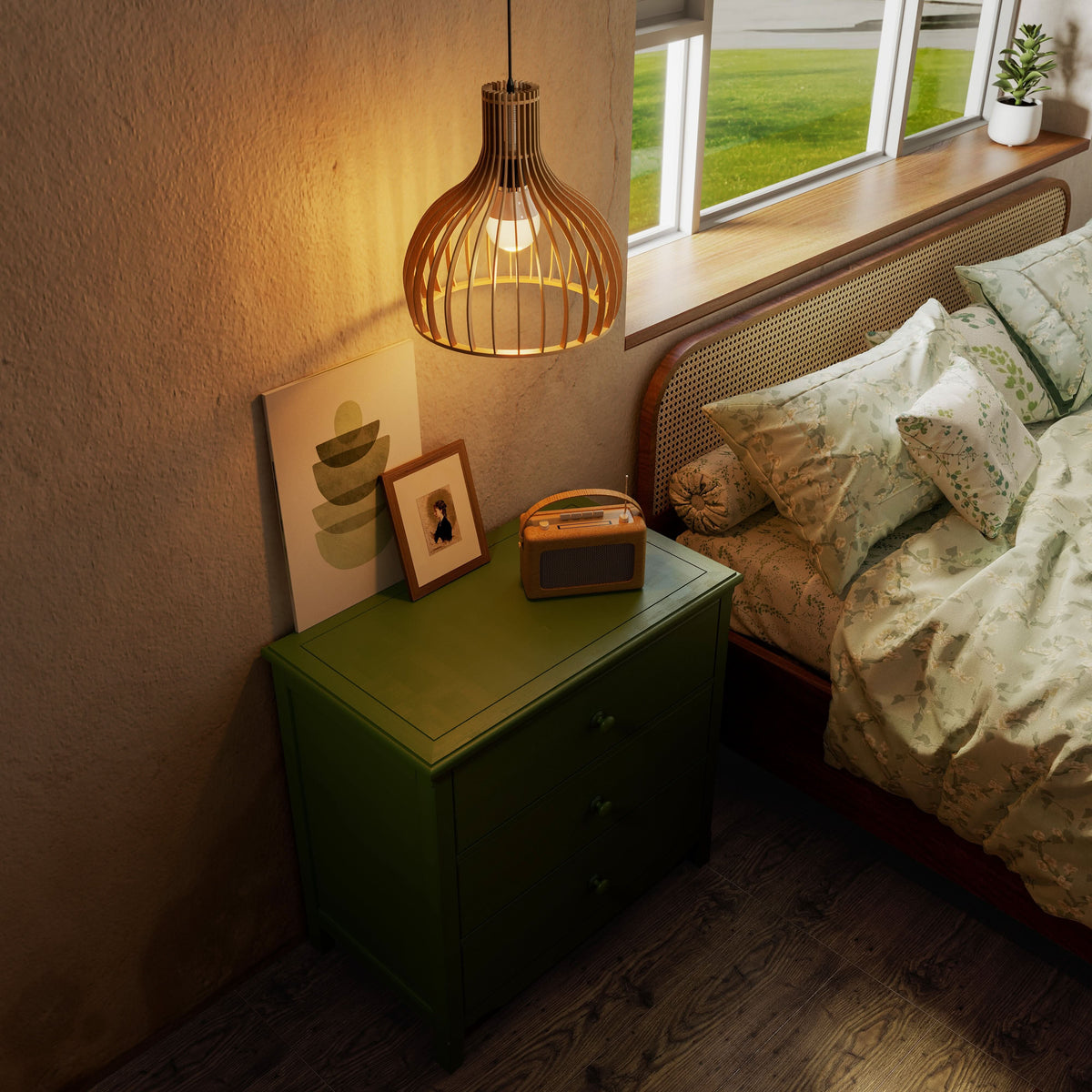 Lightsin Shadome-Nordic Wooden Cage Hanging Pendant Light