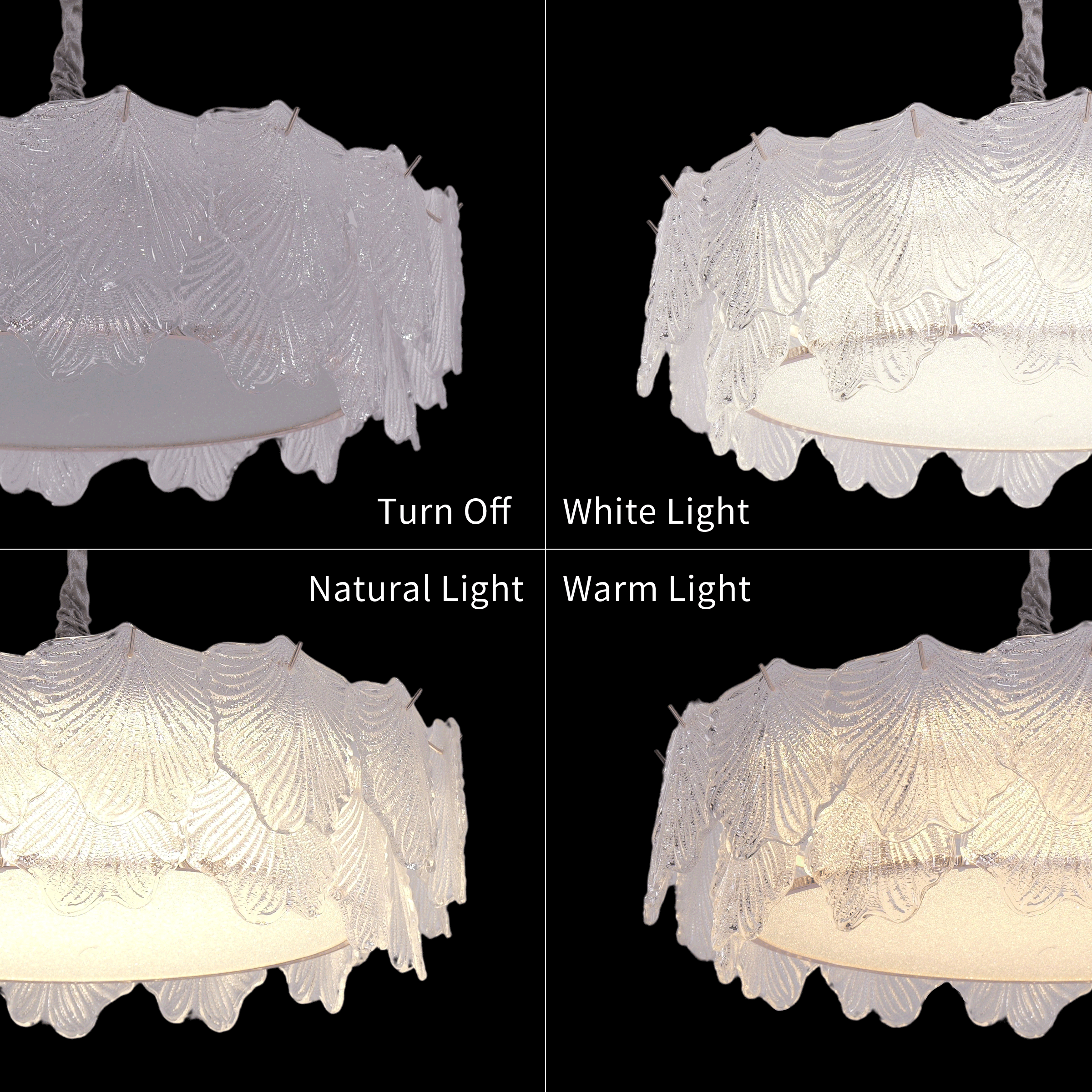 Lightsin Modern Vintage Leaf Glass Pendant Light with Metal Frame for Living Room