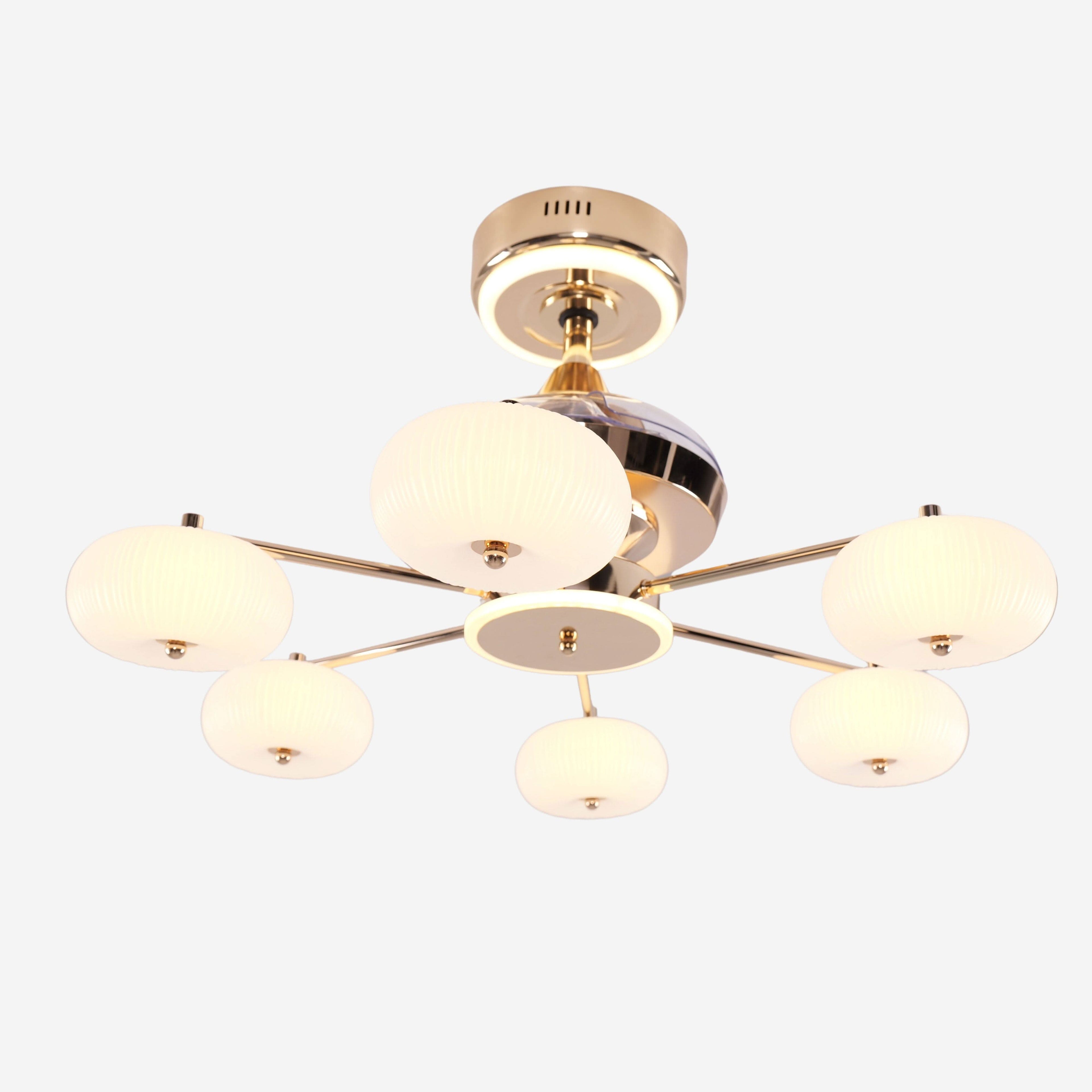 Lightsin Ceiling Fan Light with 6-Speed Control in Copper and Acrylic