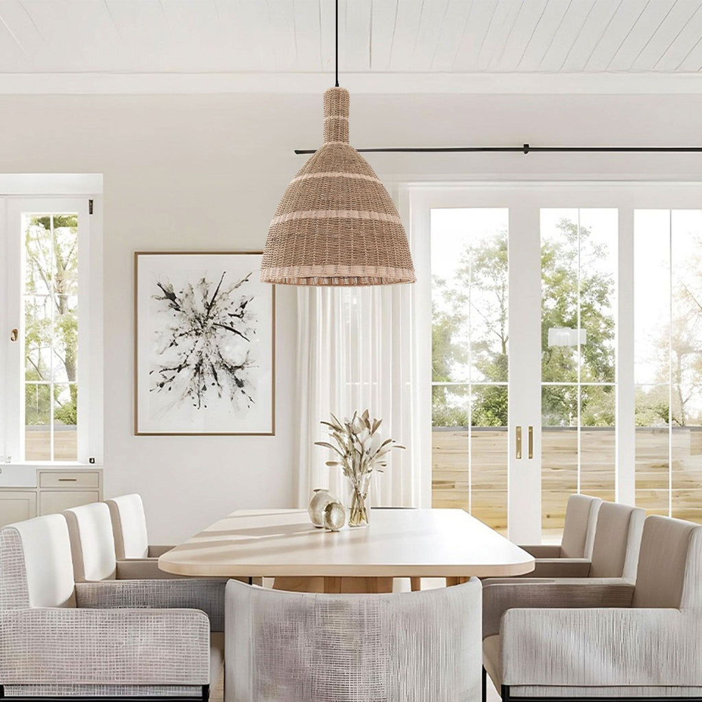 Lightsin Natural Grass Dome Pendant Light – Handwoven Ceiling Pendant Light for Boho, Living Room, and Eco-Friendly Interiors