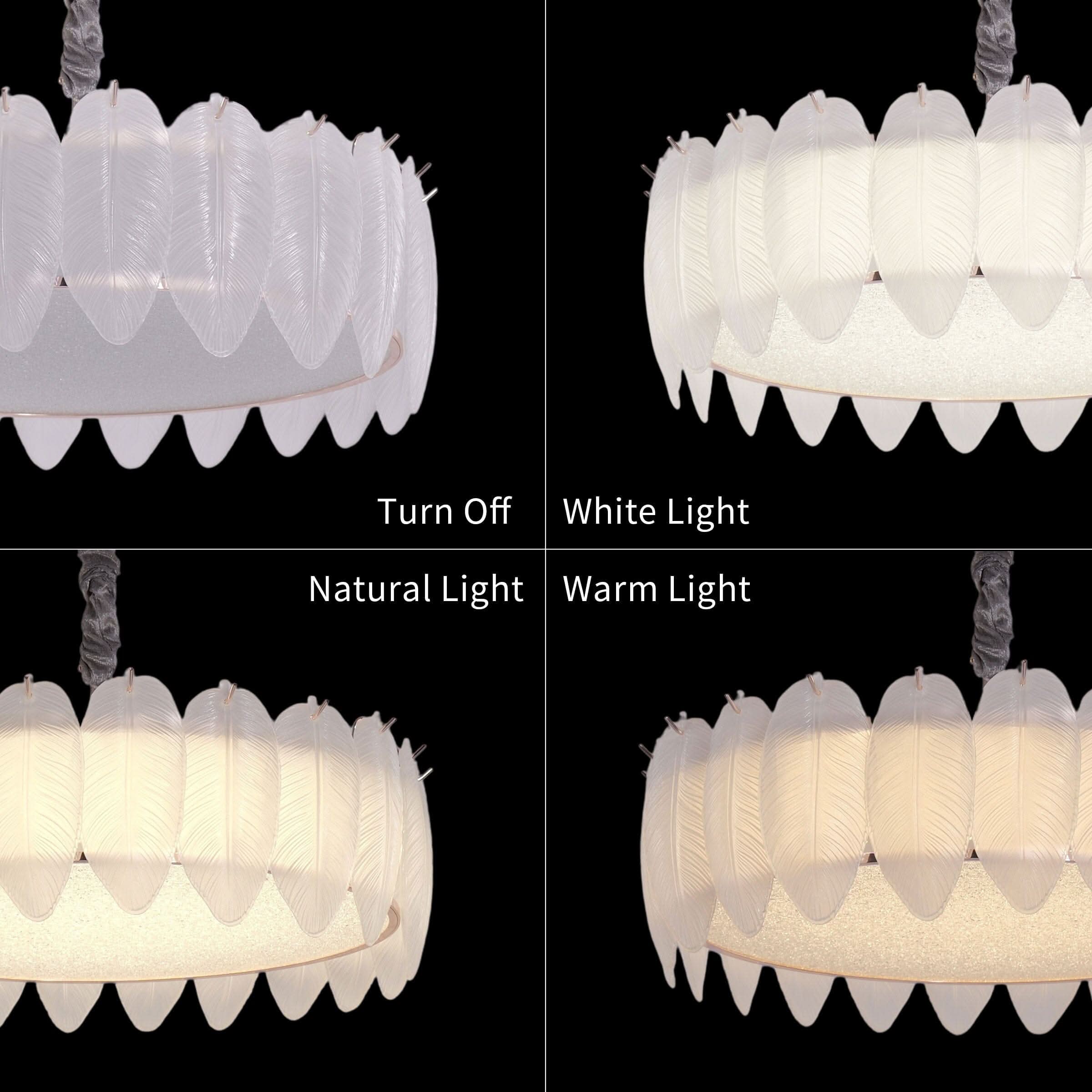 Lightsin Feather Inspired Luxury Glass Chandelier Modern Ceiling Light UK