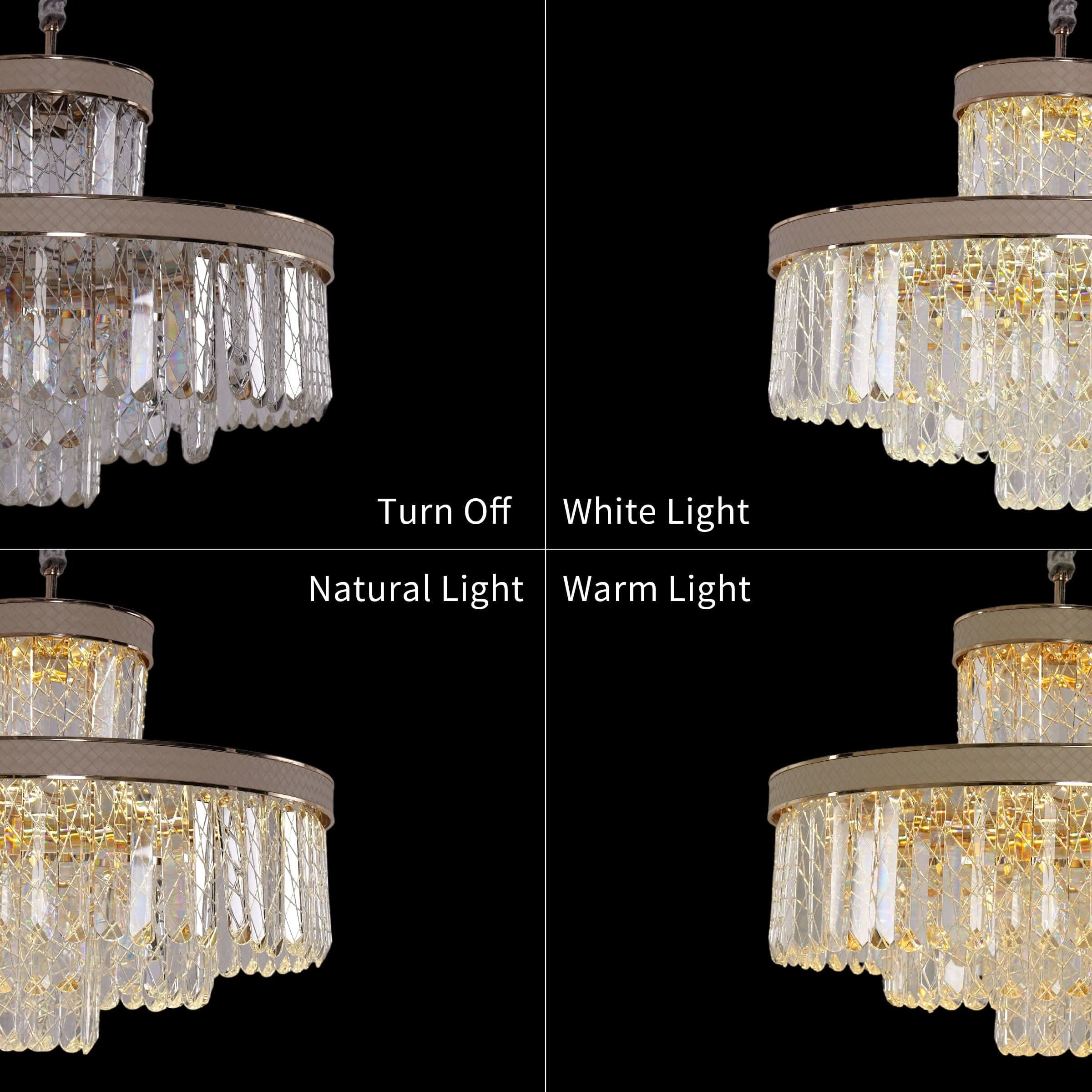 Lightsin Luxury Hanging Lights for Living Room with Golden Crystal Radiance