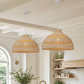 Lightsin Cella-Natural Rattan Pendant Light - Handwoven Ceiling Light, Durable & Rustic