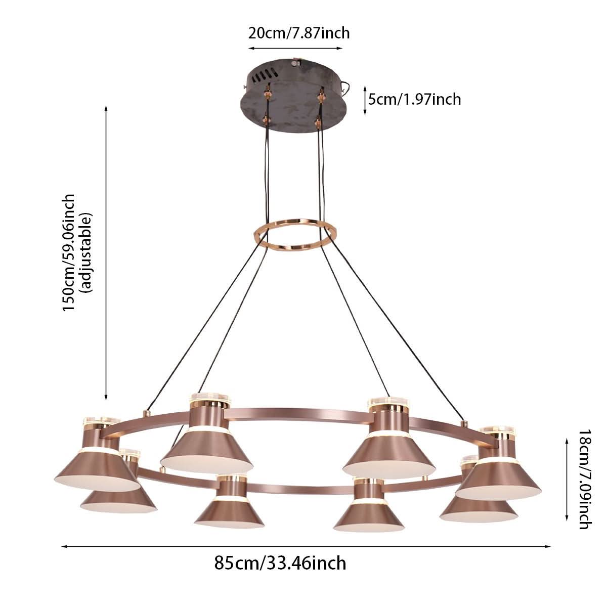 Lightsin Modern Aluminum LED Pendant Light with 3-Colour Changing