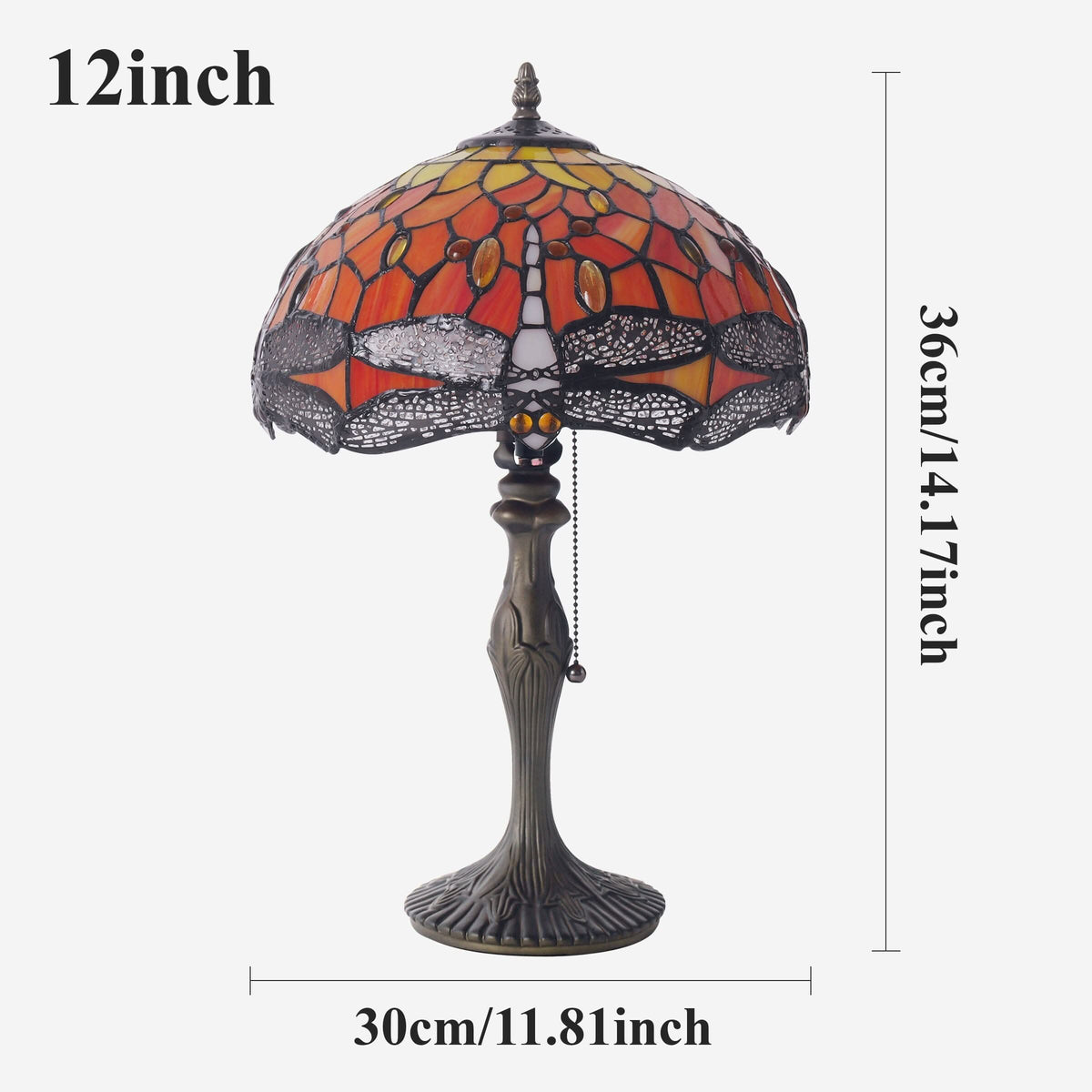 Lightin Tiffany Table Lamp | Handcrafted Stained Glass Dragonfly Series