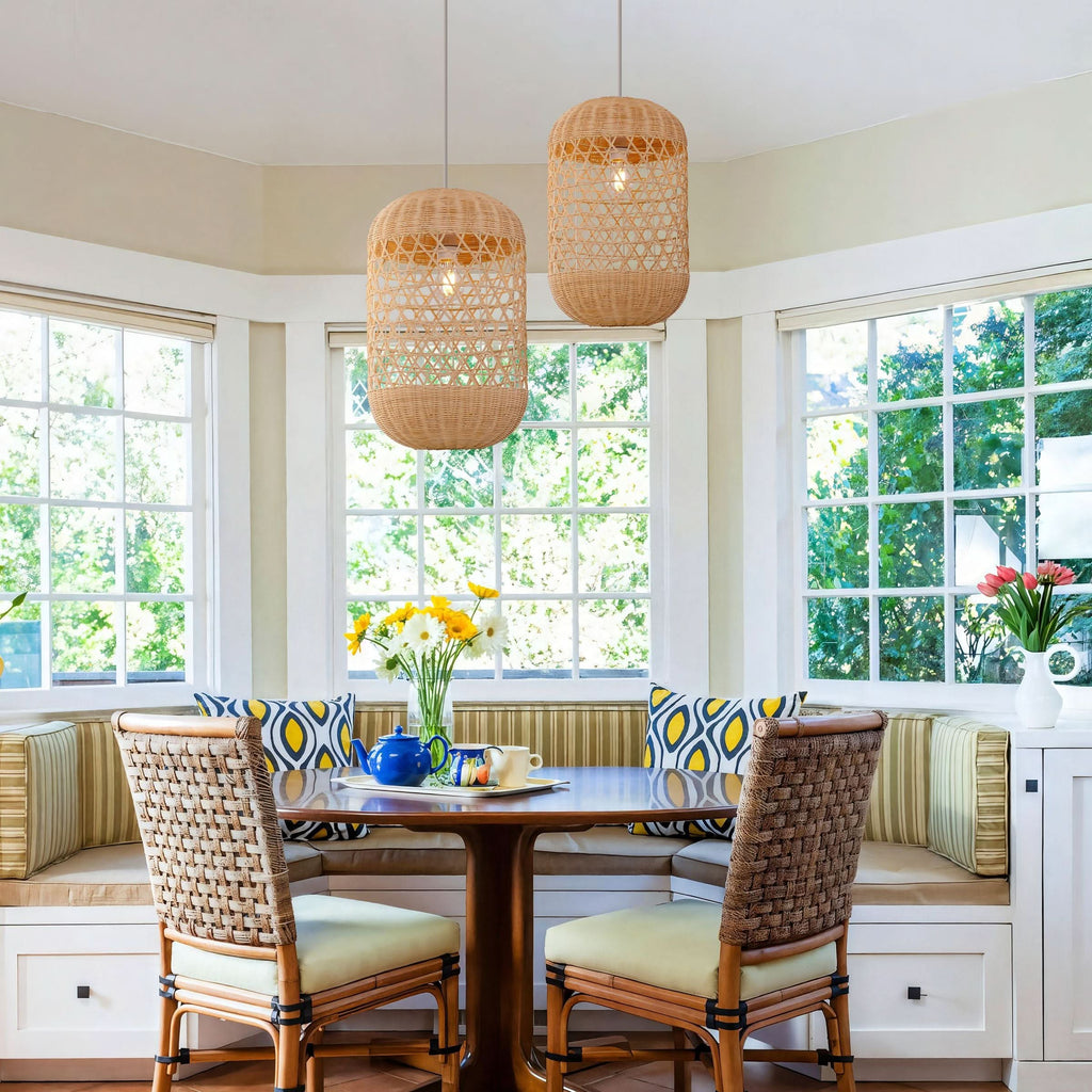 Lightsin Japanese Capsule-Shaped Rattan Pendant Light