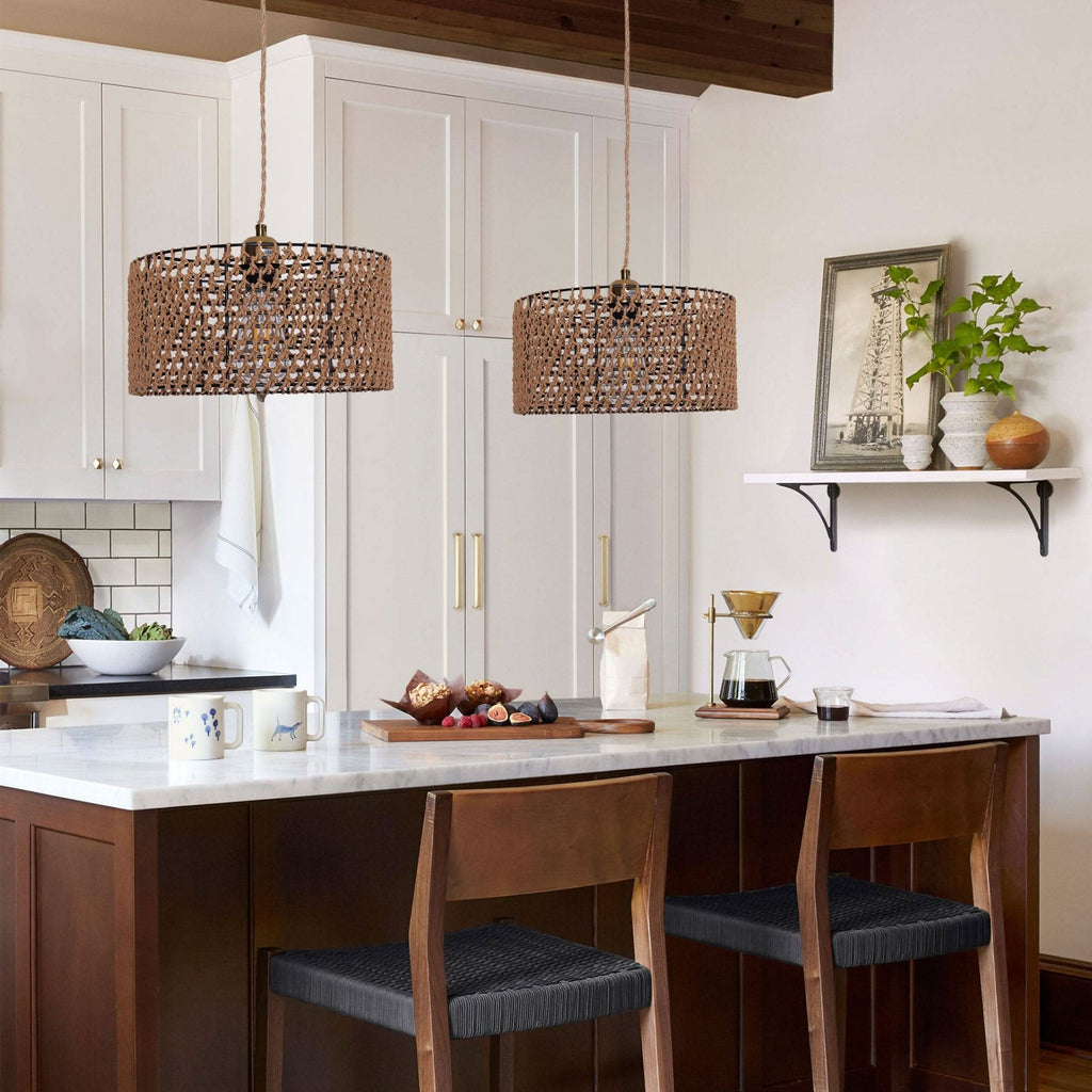 Lightsin Boho Paper Rope Iron Pendant Light  for Cozy Interiors