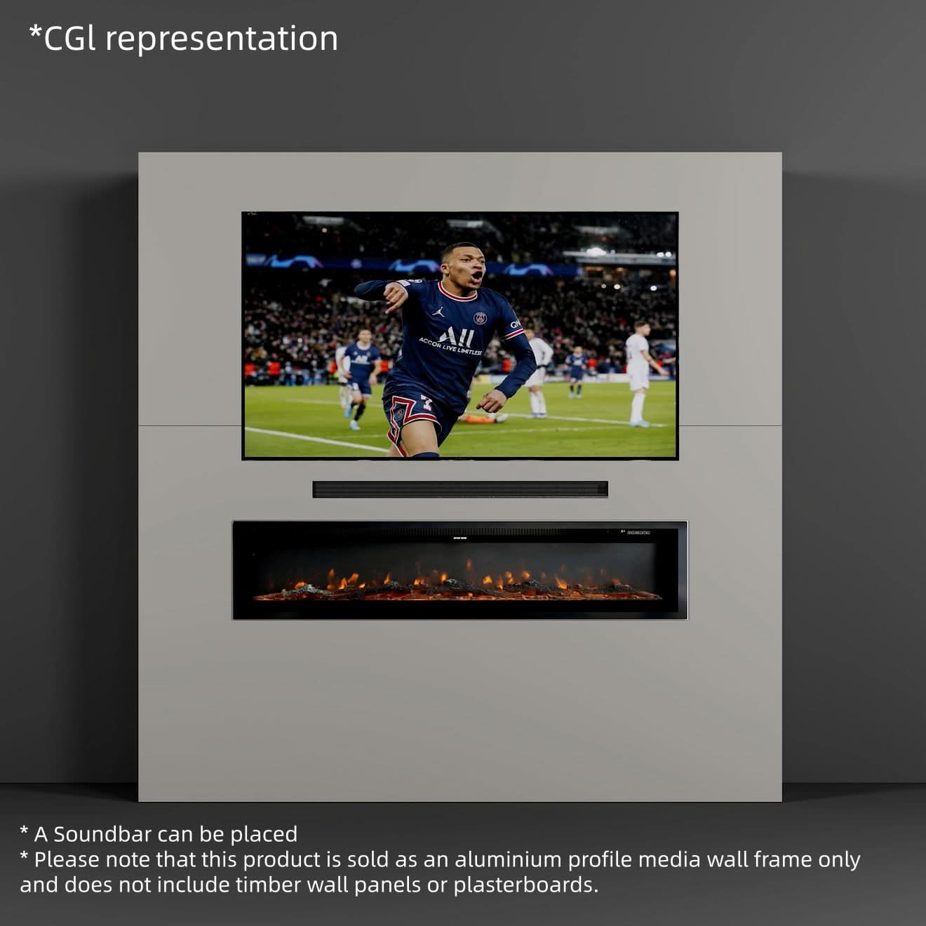 40/50/60 Inch Black/White 9 flame colour Electric Fireplace 1800W Wall Mounted Heater With Installation Kit