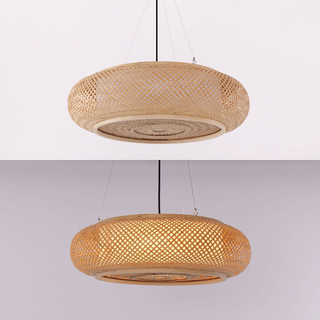 Lightsin Natural Pendant Light – Handwoven Bamboo Ceiling Pendant Light for Kitchen, Dining, and Bedroom Ambiance