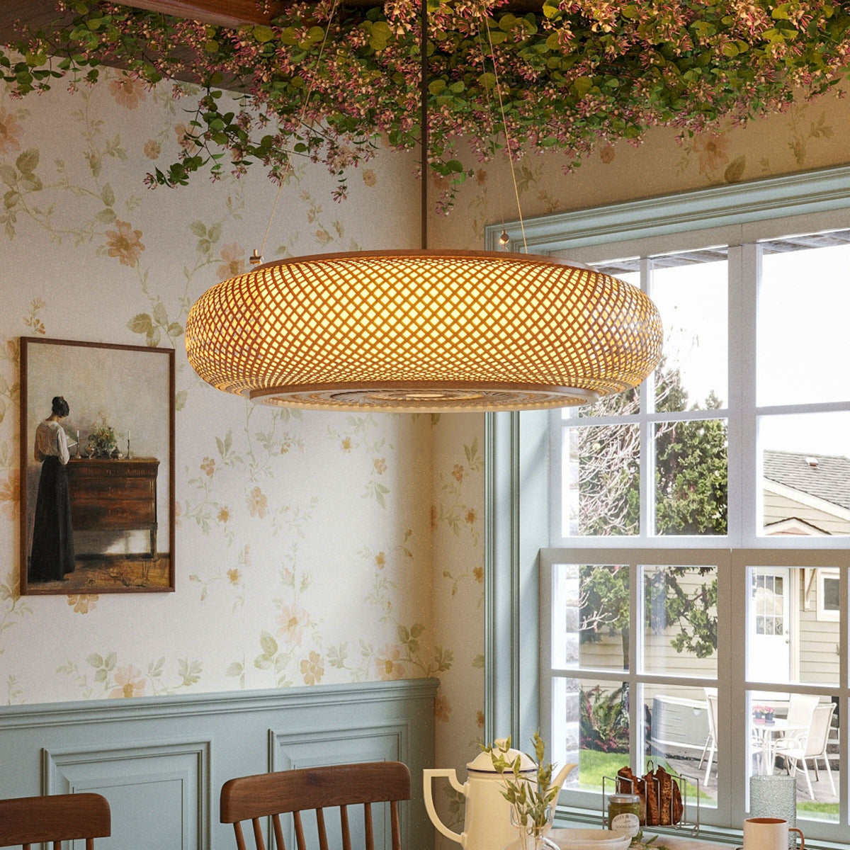 Lightsin Lutta-Natural Bamboo Pendant Light for Warm Ambiance Décor