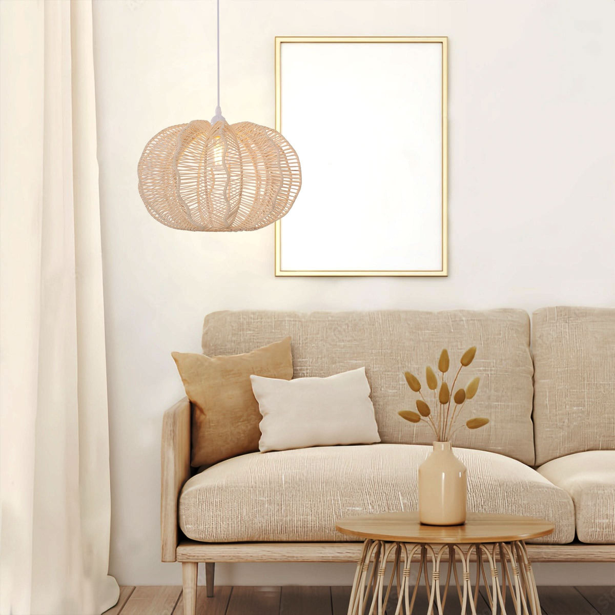 Lightsin Woven Rattan Ceiling Light for a Serene Ambiance