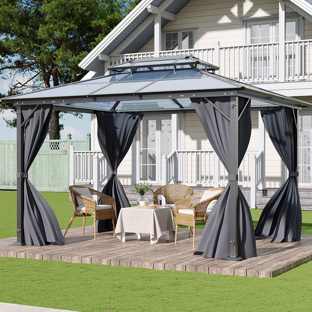 3*3.6*2.7m Iron and Aluminium Double Foof Sun Canopy