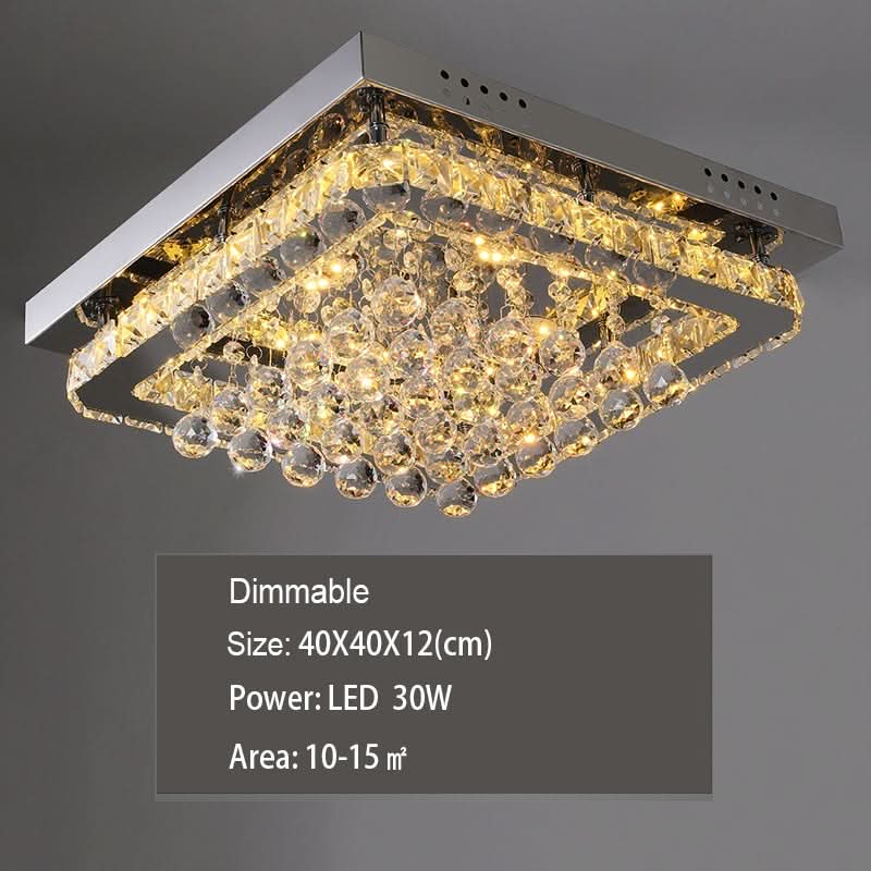 40cm W Chrome Finished Square LED Ceiling Light