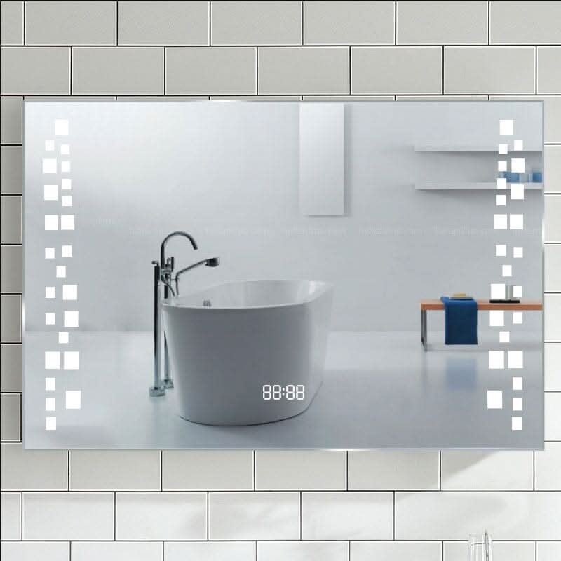 Modern Fog-Free LED Horizontal Bathroom Mirror, Surface Mount
