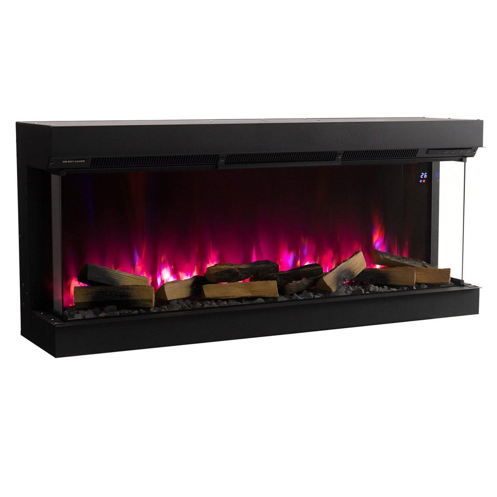 40/50/60/70-Inch 3-Sided Freestanding Electric Fireplace 12 Flame Colours and 5 Brightness Modes